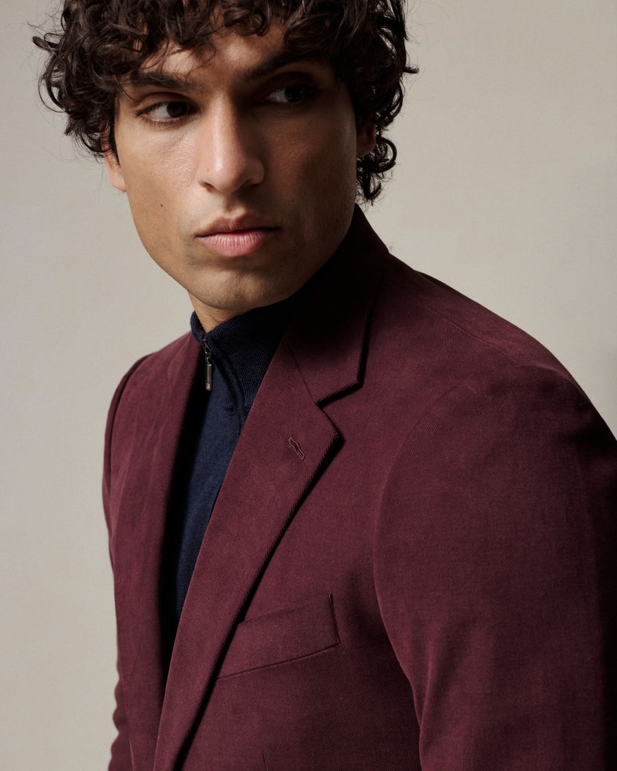 Barlow Moleskin Suit Burgundy
