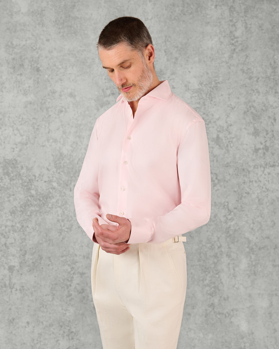Digby Cotton Twill Single Cuff Shirt Pink