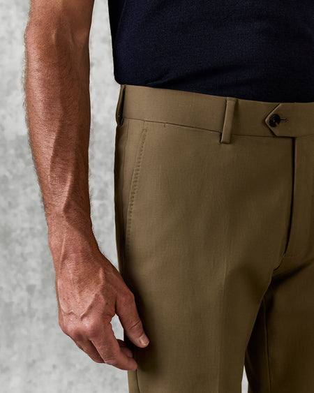 Walker Cotton Stretch Chino Plain Khaki