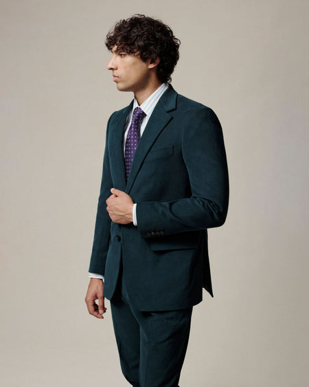 Longshaw Moleskin Suit Jacket Teal