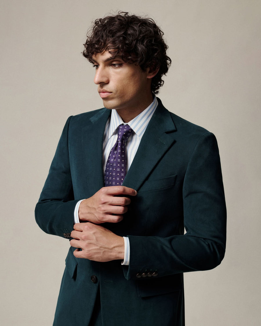 Longshaw Moleskin Suit Jacket Teal