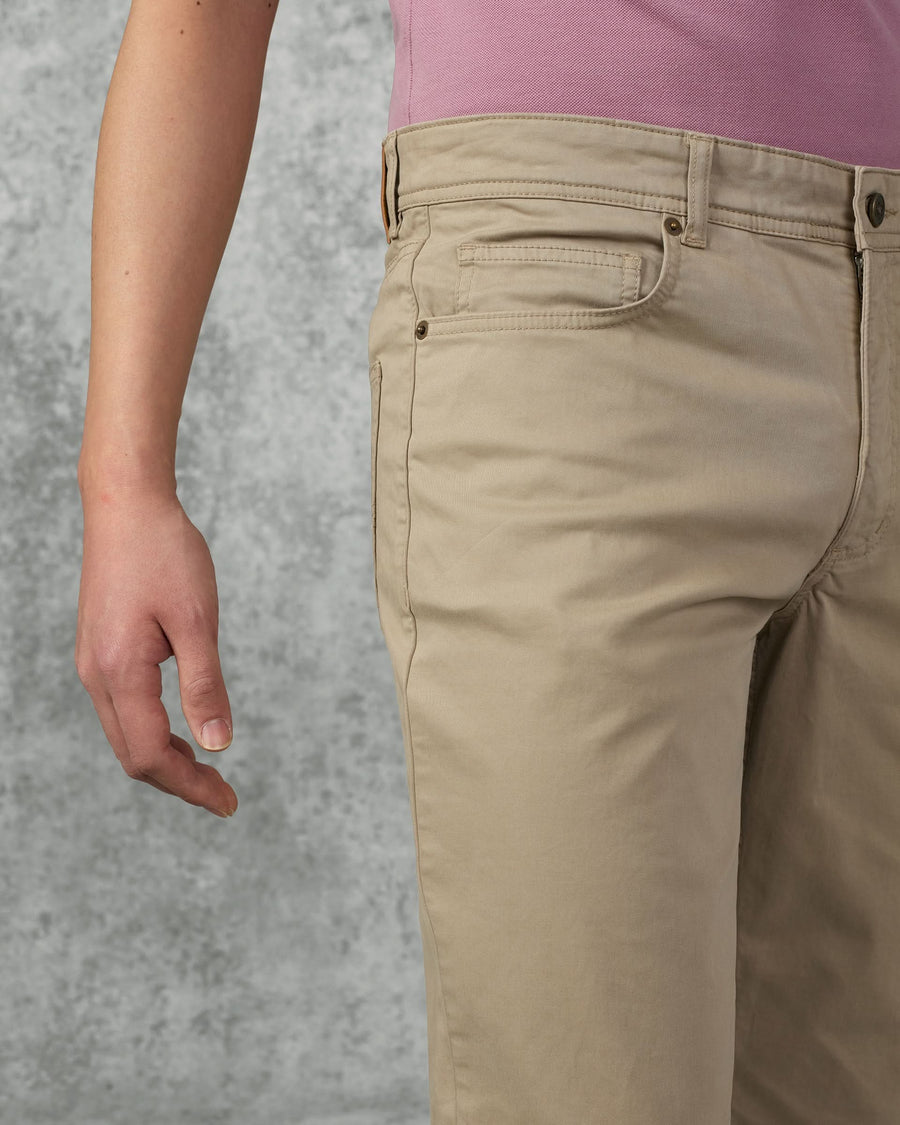 Frederick Cotton Stretch 5 Pocket Pant Stone