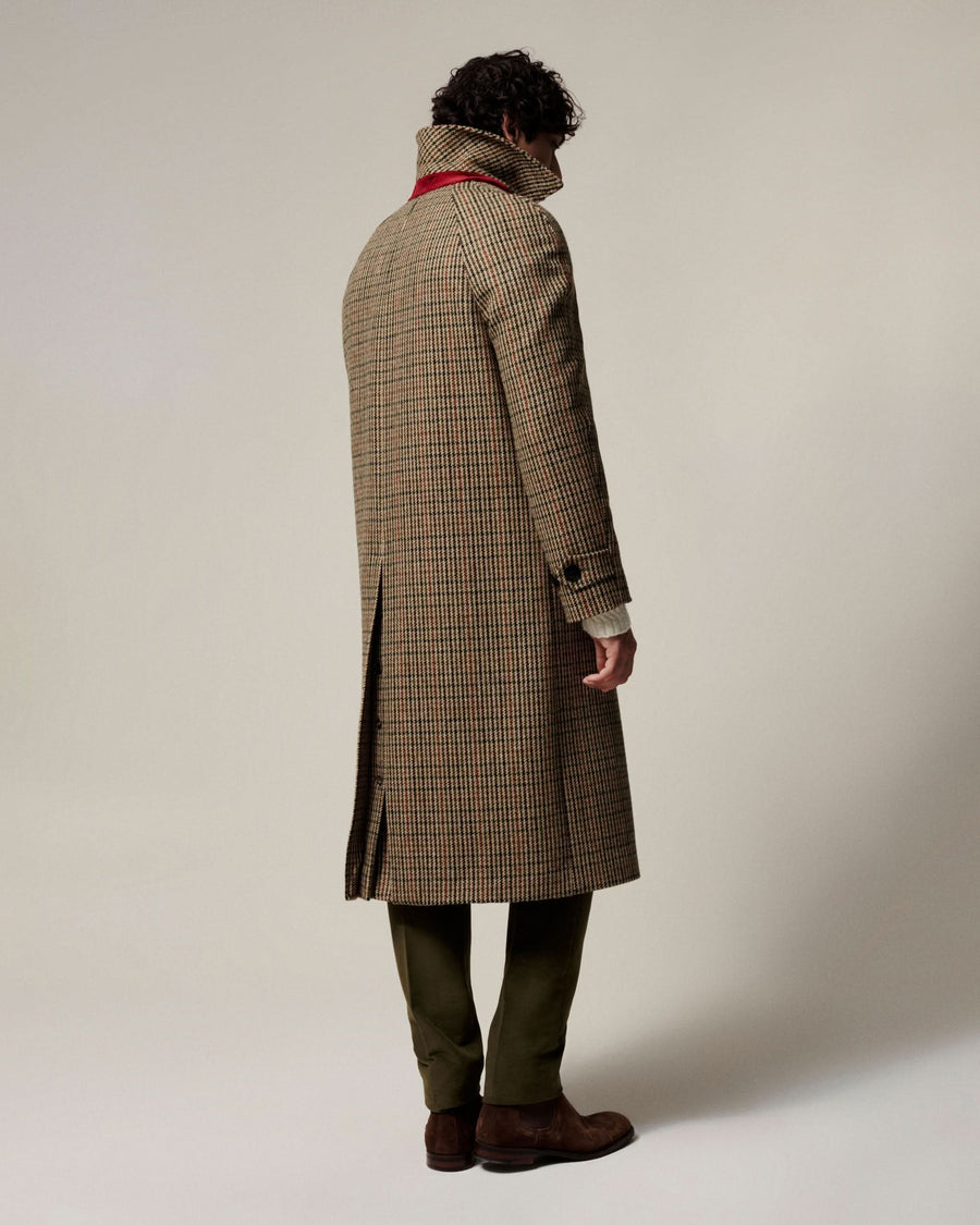 Tay Shepard Check Cheviot Wool Raglan Coat