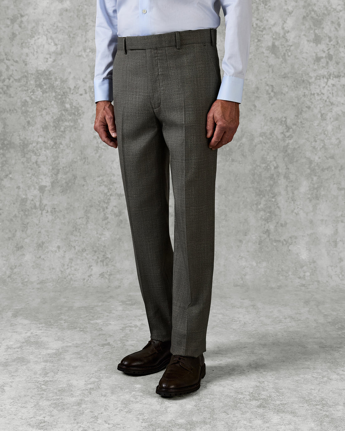 Bushell Wool Suit Trouser Brown Check