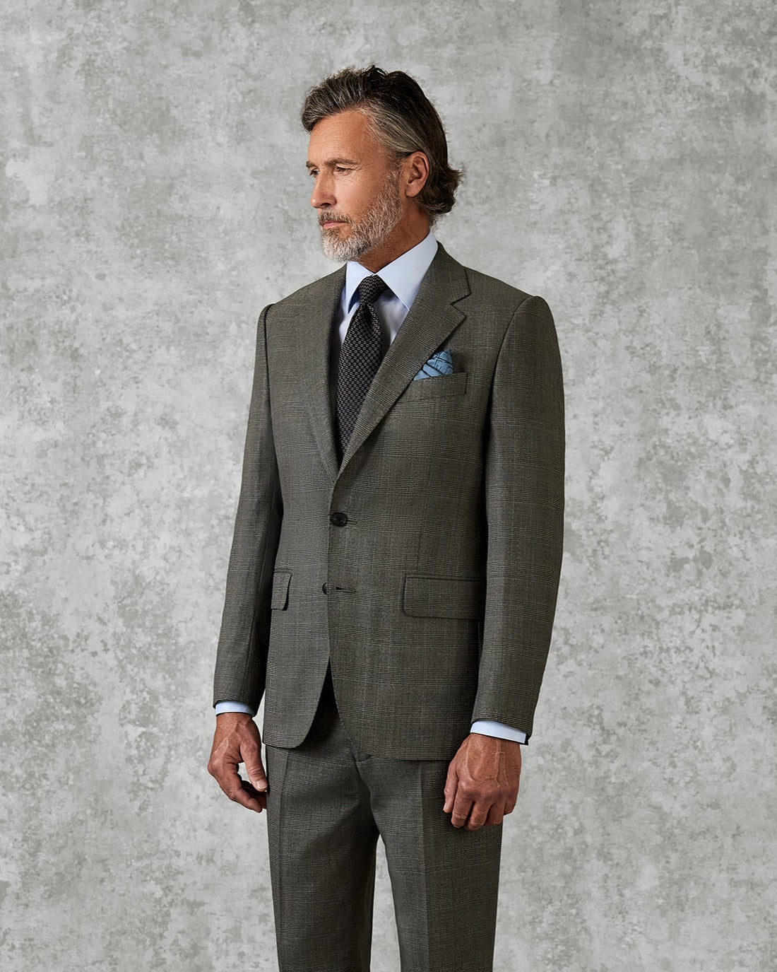 Bushell Wool Suit Jacket Brown Check