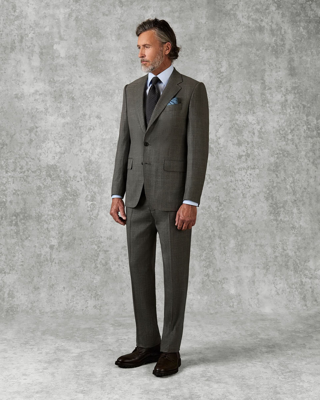 Bushell Wool Suit Brown Check