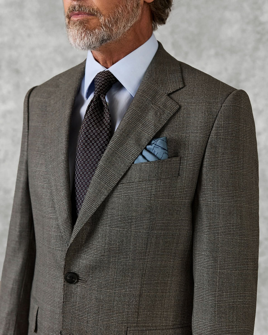 Bushell Virgin Wool Suit Jacket Brown Check
