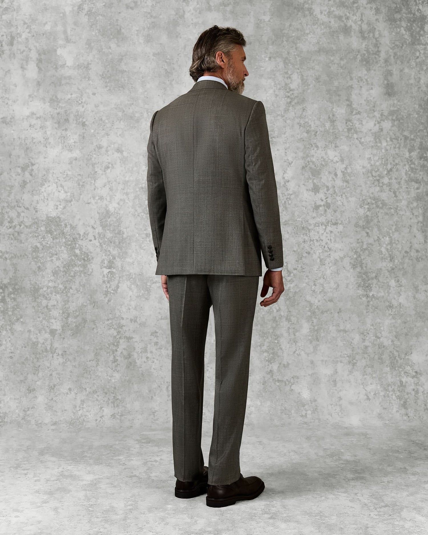 Bushell Wool Suit Brown Check