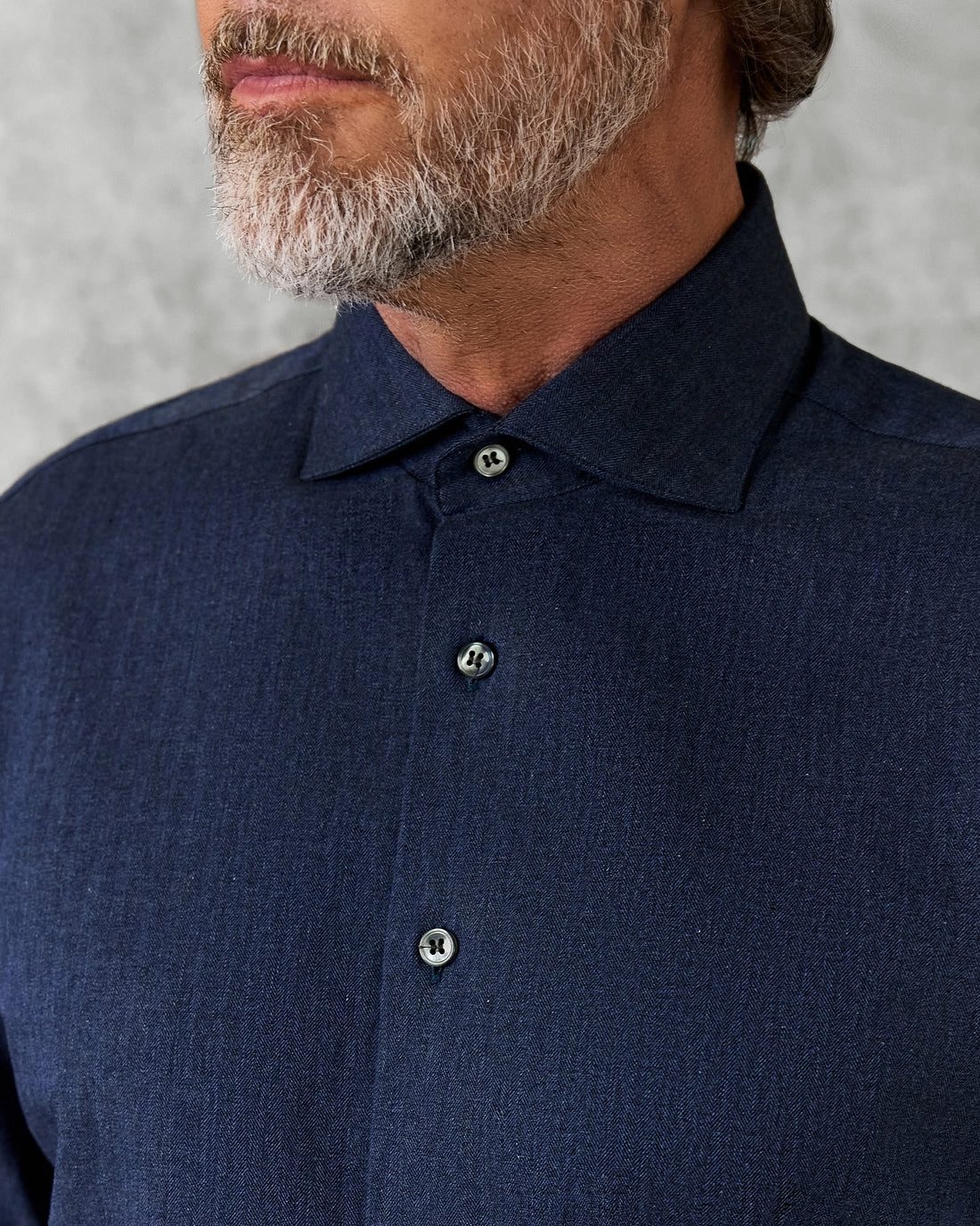 Day Herringbone Down Navy Shirt