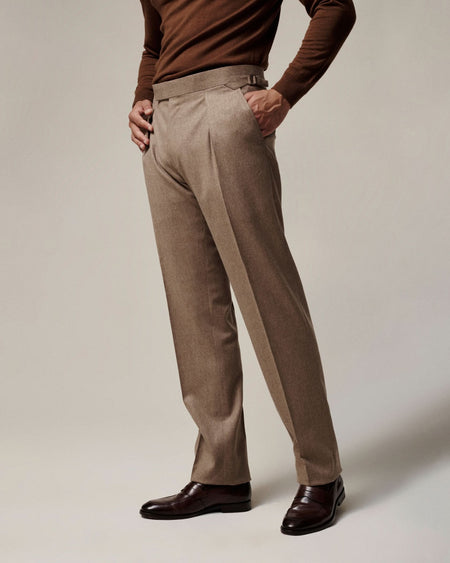 Daniels Flannel Wool Single Pleated Suit Pant