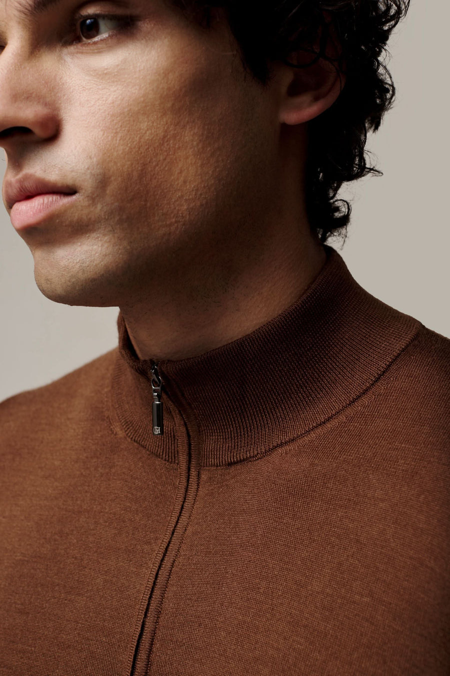 Hamilton Merino Wool Silk Cashmere Quarter Zip Jumper