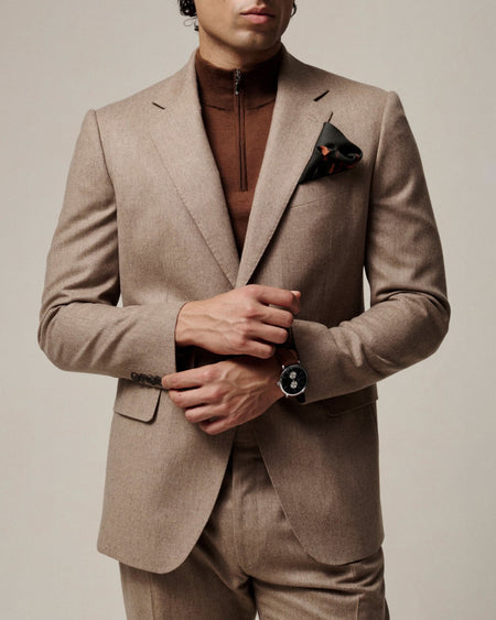 Daniels Flannel Virgin Wool Suit Jacket Oatmeal