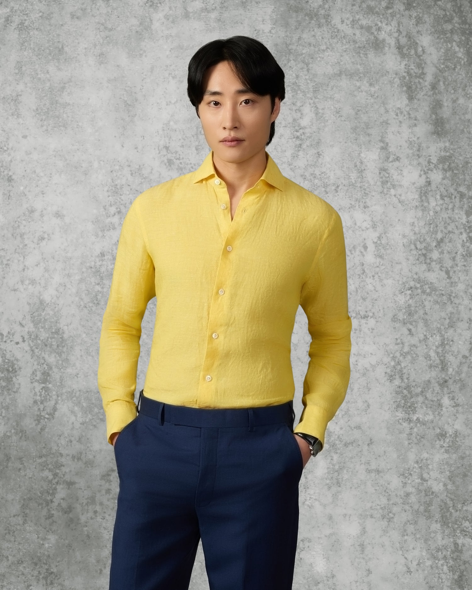 Dixon Linen Shirt Bright Yellow