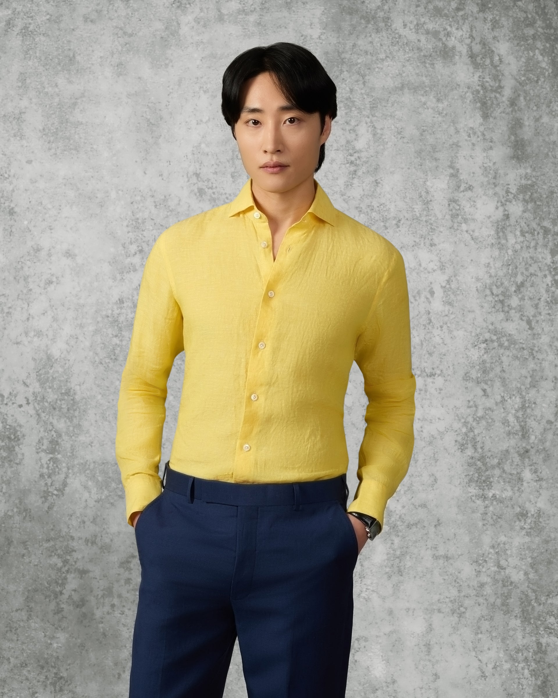 Dixon Linen Shirt Bright Yellow
