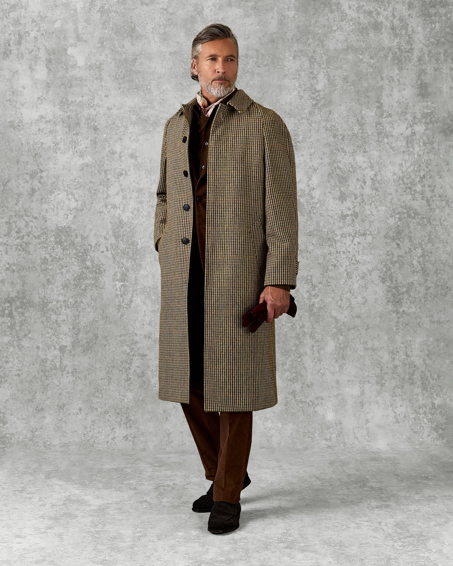 Kenmore Herringbone Raglan Coat Multi Shepard Check