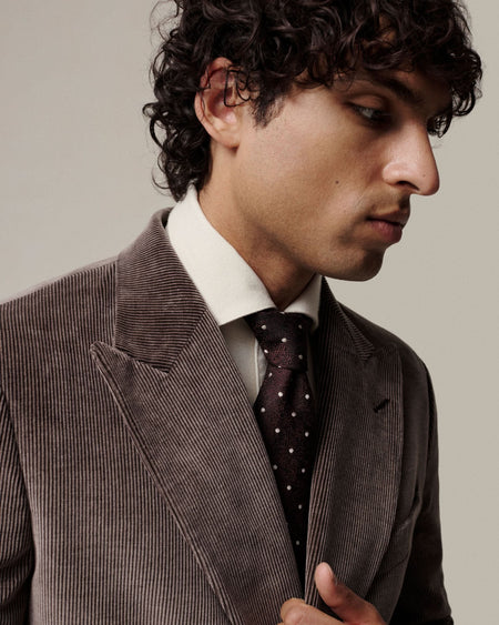 Calister Corduroy Cotton & Virgin Wool Suit Mink