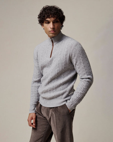 Rae Gray Cable 1/4 zip