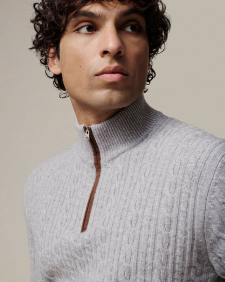 Rae Gray Cable 1/4 zip