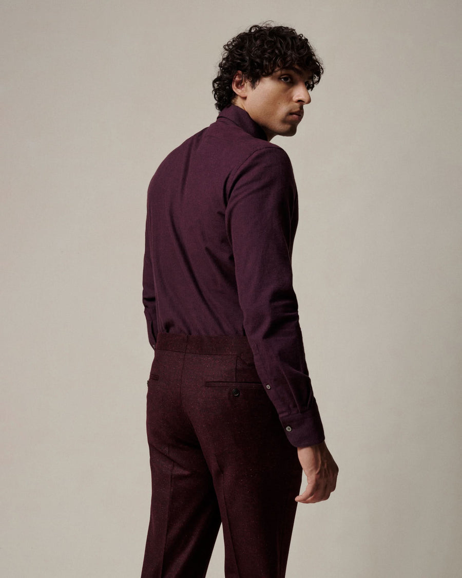 Keggies Brushed Twill Cotton Shirt Burgundy
