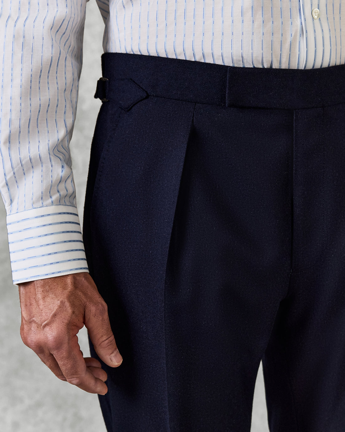 Cartwright Wool Single Pleat Trouser with Side Adjuster