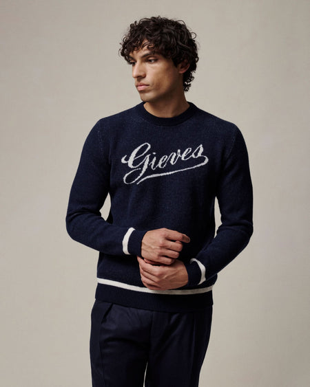 Wattie Navy Crest Sweater
