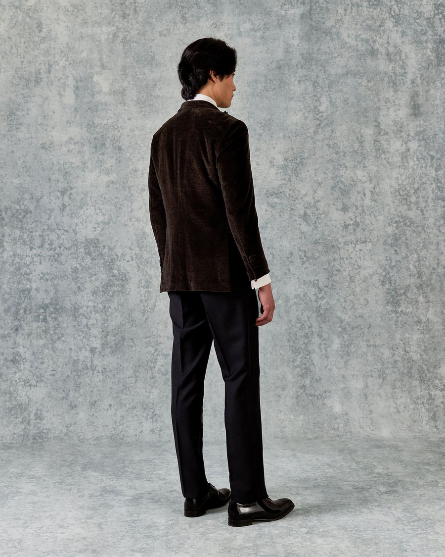 Williams Cotton Shawl Lapel Dress Jacket Dark Brown
