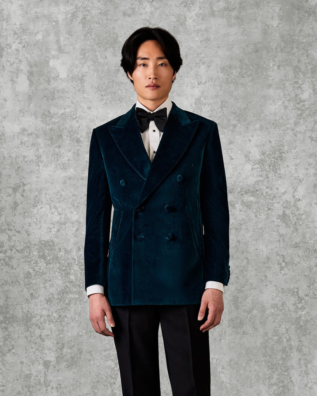 Dennis Double Breasted Dress Jacket Teal Velvet