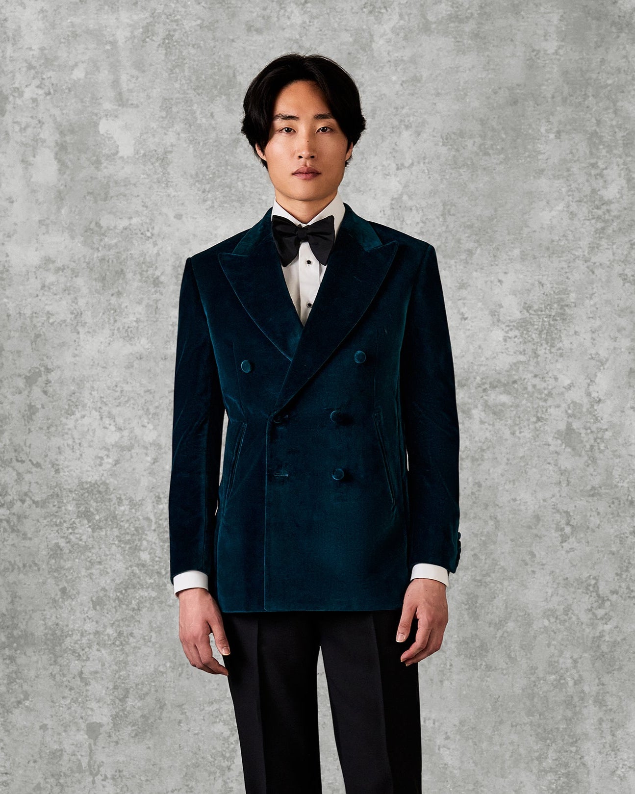 Dennis Double Breasted Dress Jacket Teal Velvet