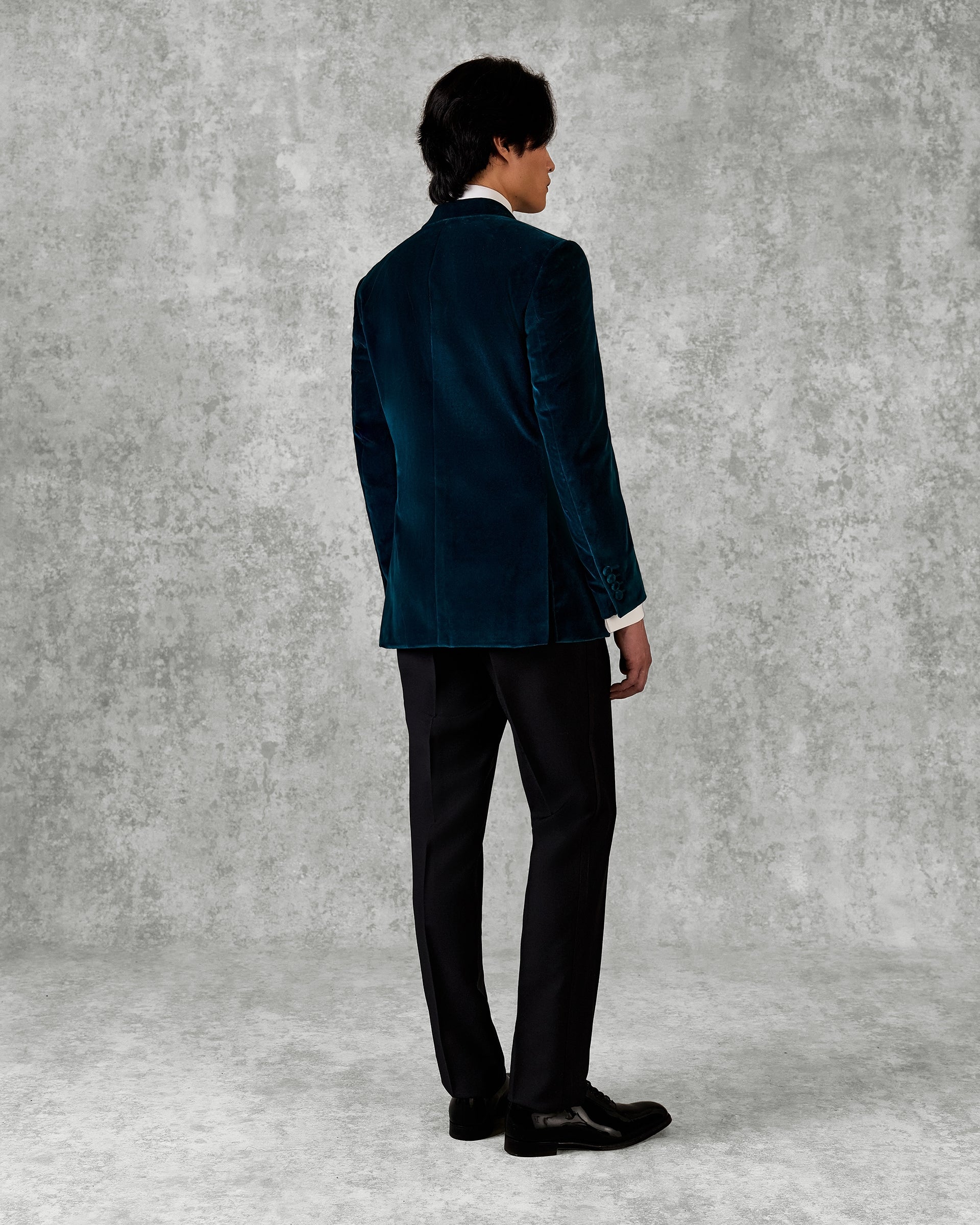 Dennis Double Breasted Dress Jacket Teal Velvet