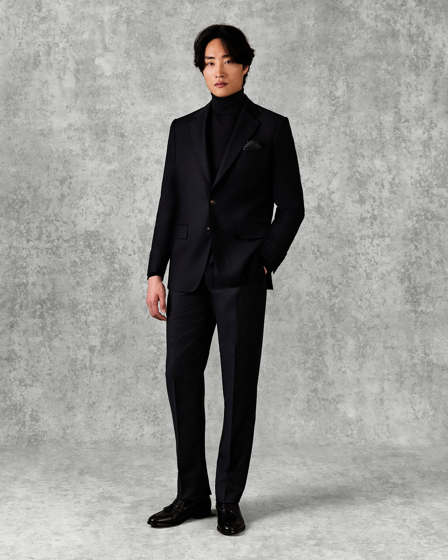 Clarke Wool Twill Suit Black