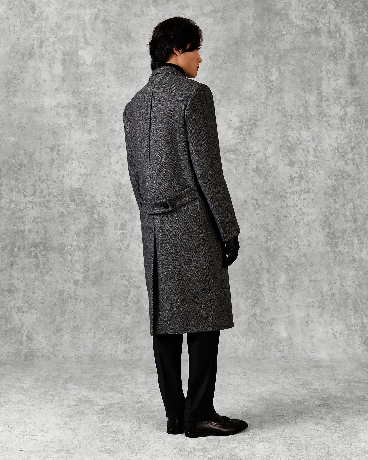 Hovell Herringbone Top Coat Grey