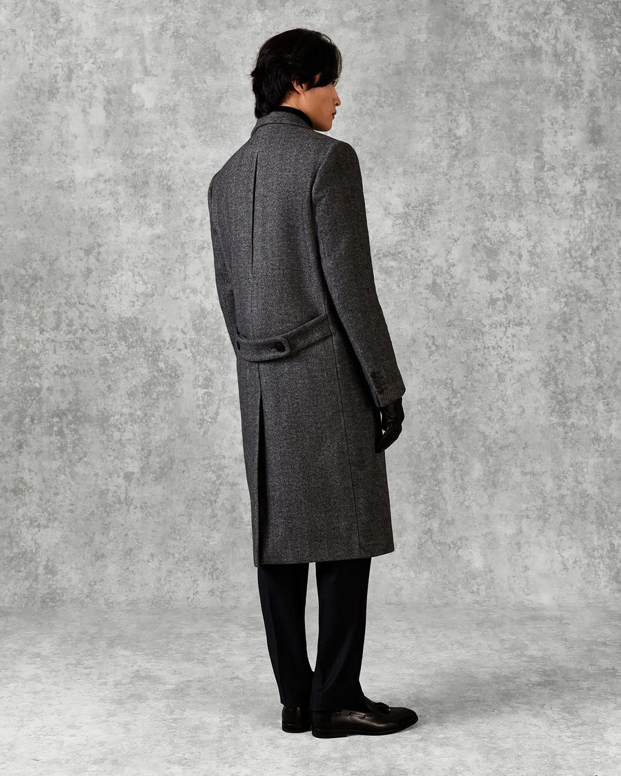 Hovell Herringbone Top Coat Grey