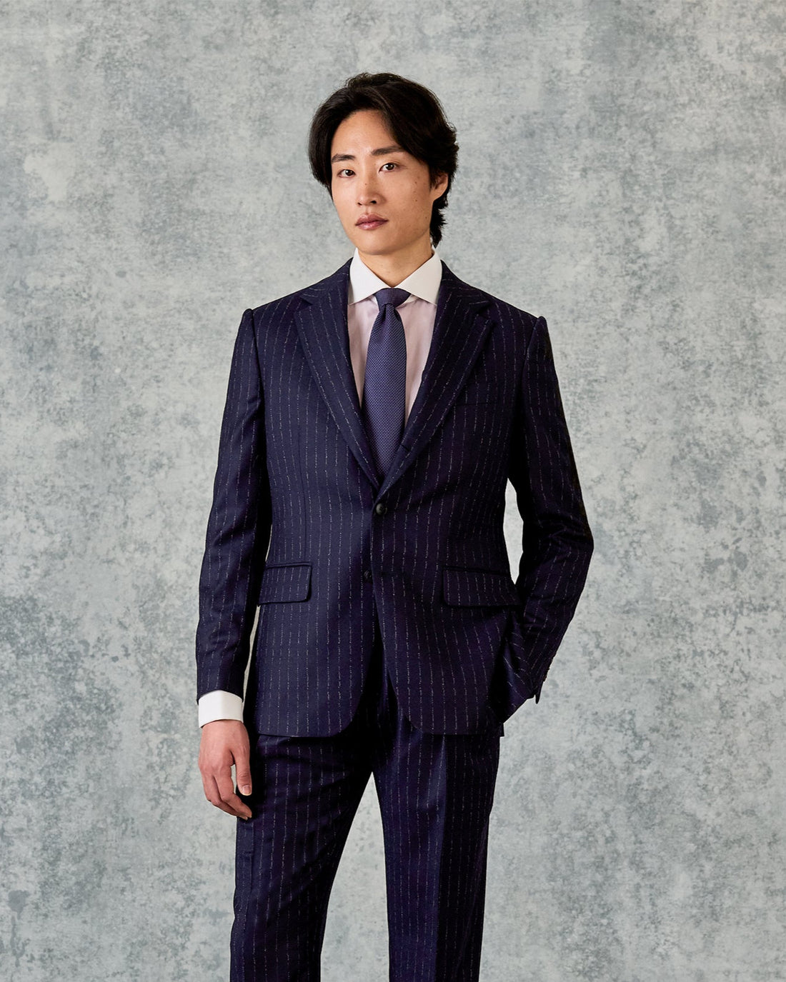 Churchill Suit Jacket Navy Morse Code Flannel