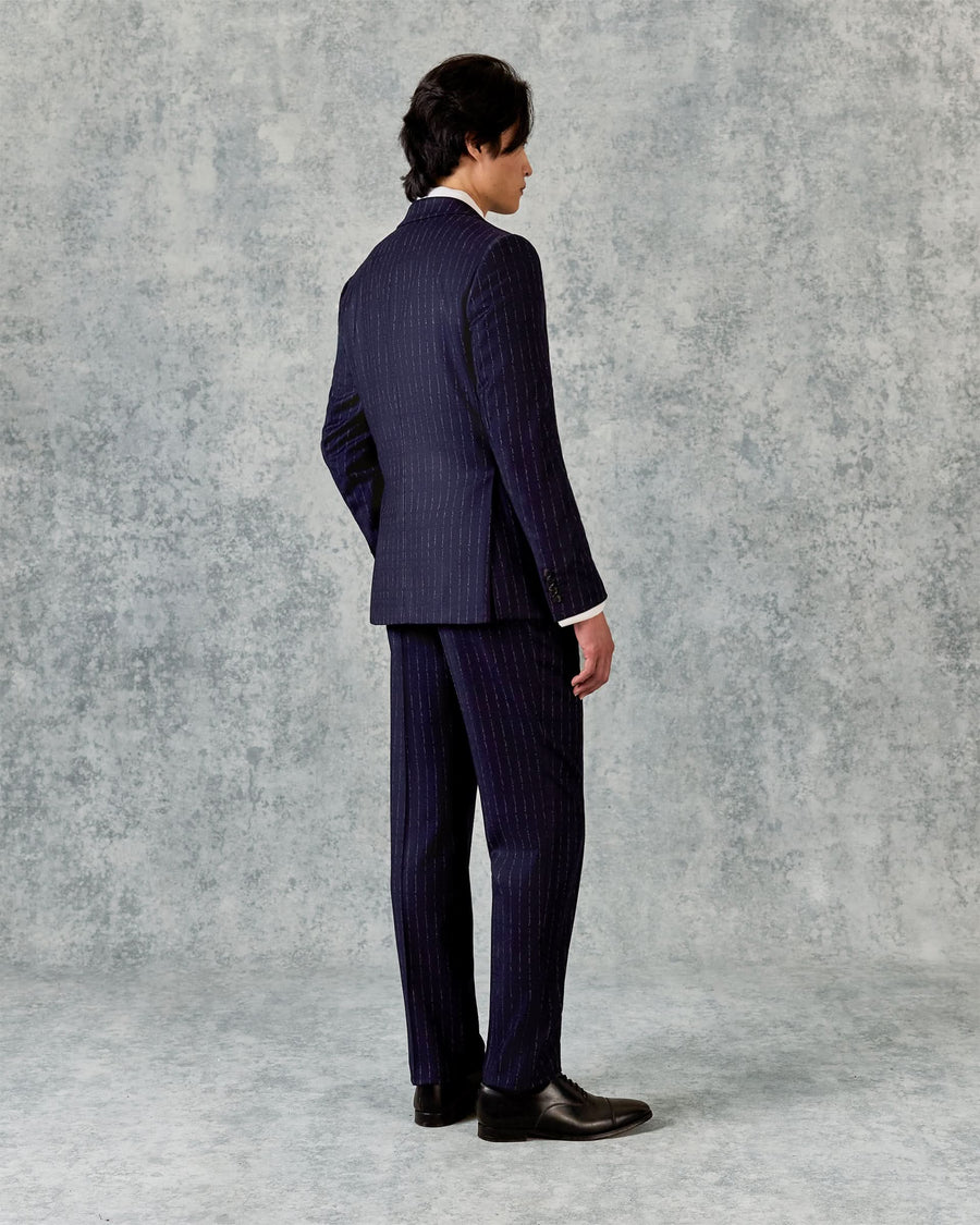 Churchill Suit Jacket Morse Code Flannel Navy