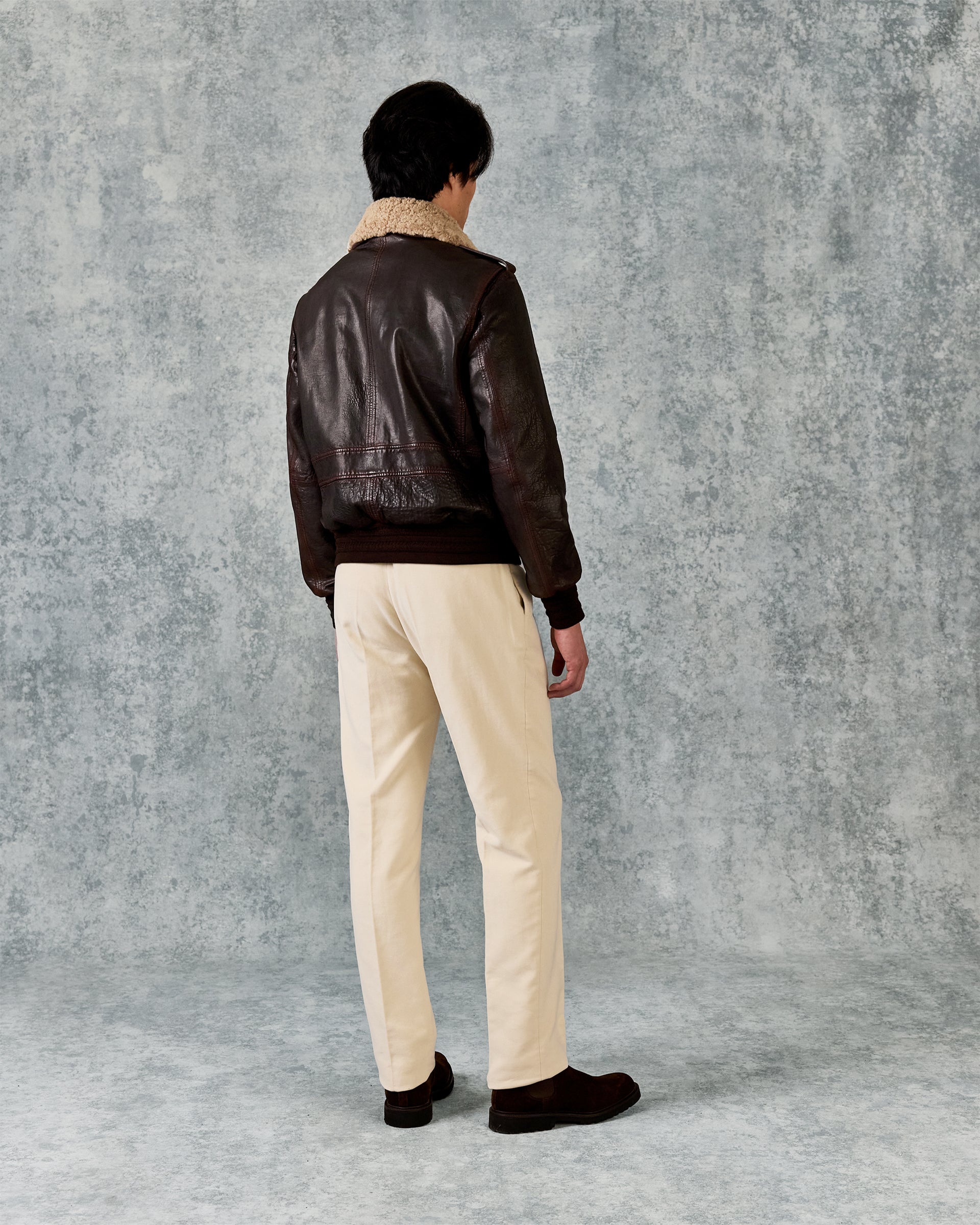 Dick Leather Aviator Jacket Brown