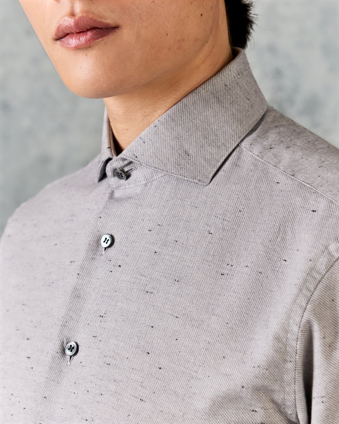 Swain Grey Spread Herringbone Shirt