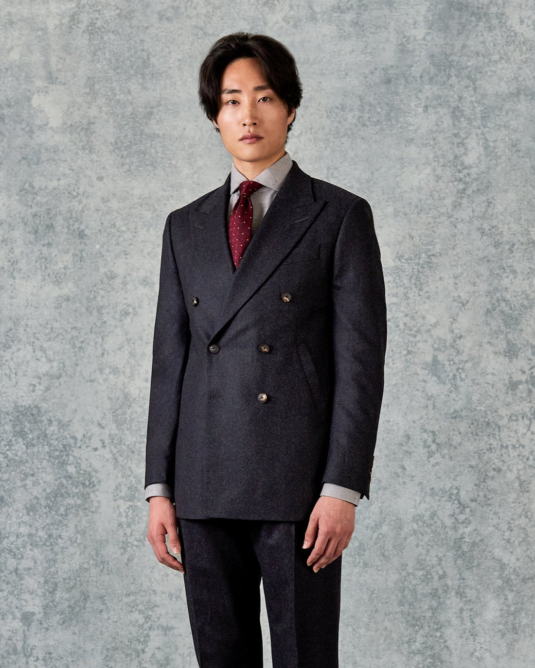 Bowles Double Breasted Suit Jacket Grey Flannel