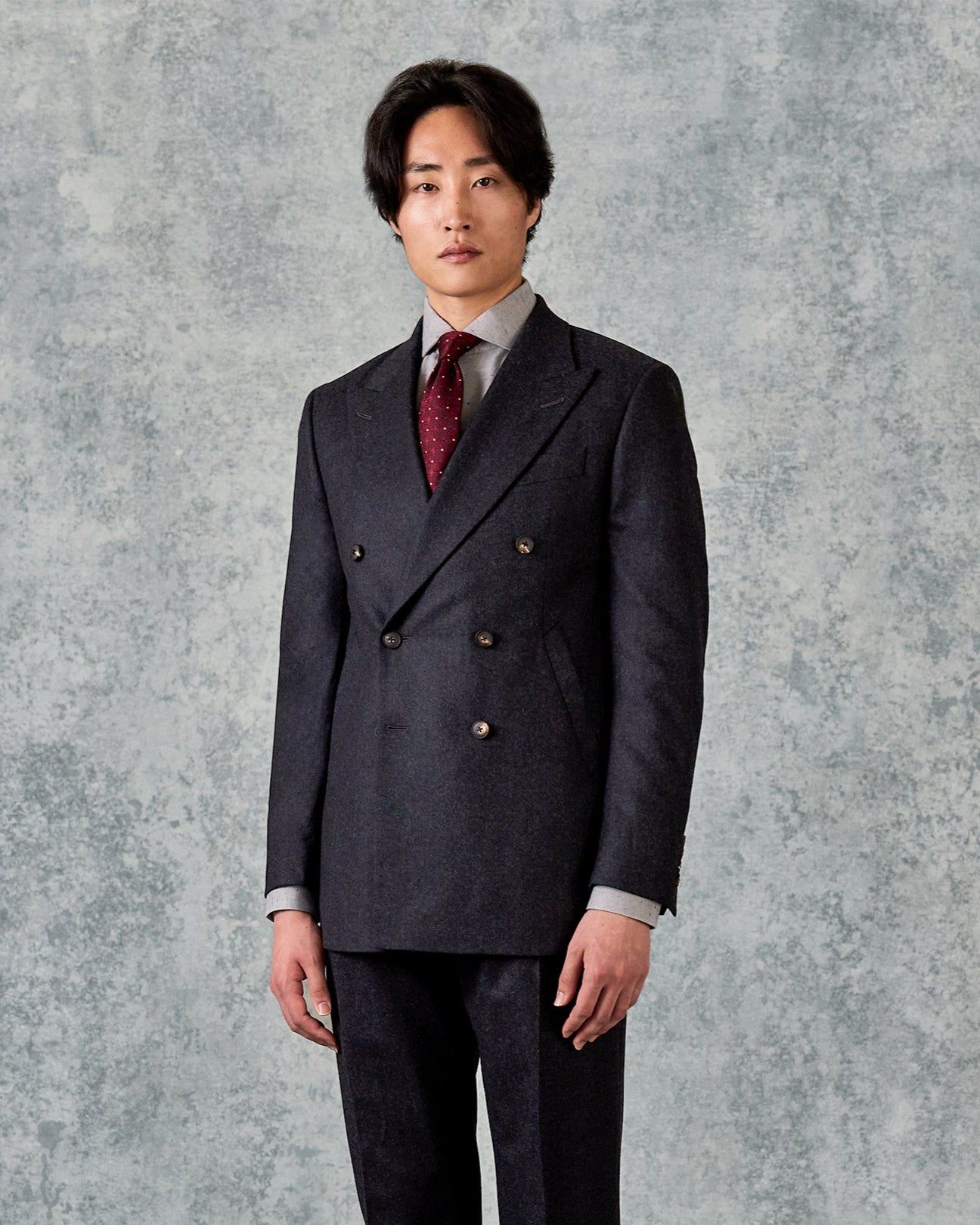 Bowles Double Breasted Suit Jacket Grey Flannel