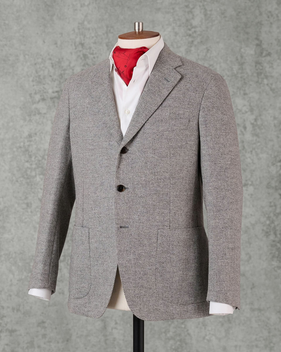 Weiss Wool Herringbone Blazer Gray