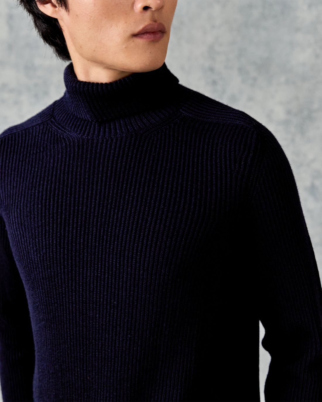 Denison Chunky Knit Roll Neck Dark Navy