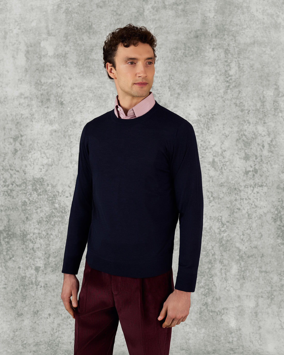 Lucas Merino Wool Silk Cashmere Crew Jumper