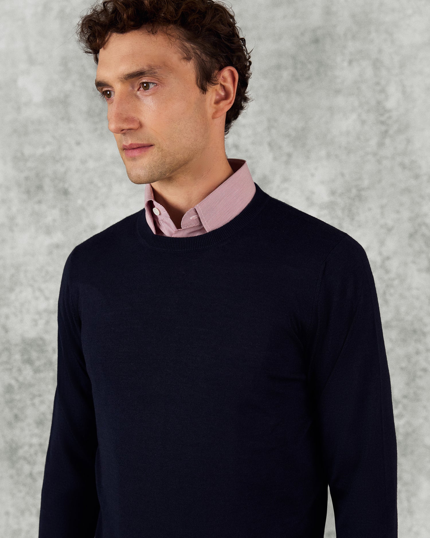 Lucas Merino Wool Silk Cashmere Crew Jumper