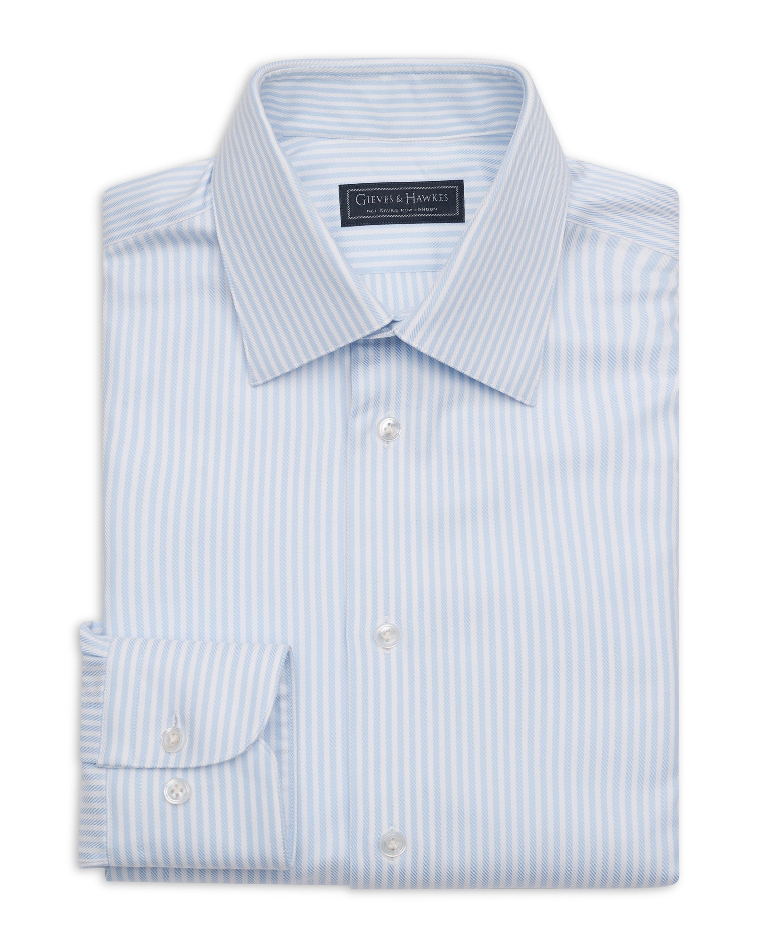 Leveson Cotton Twill Single Cuff Bengal Stripe Shirt
