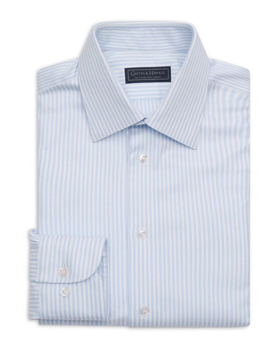 Leveson Cotton Twill Single Cuff Bengal Stripe Shirt