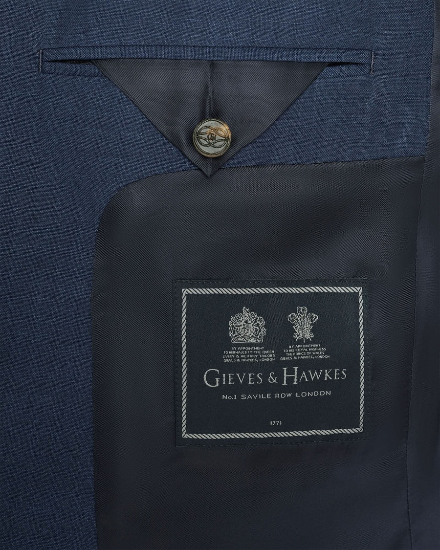 Lewis Wool & Linen Suit Jacket Navy