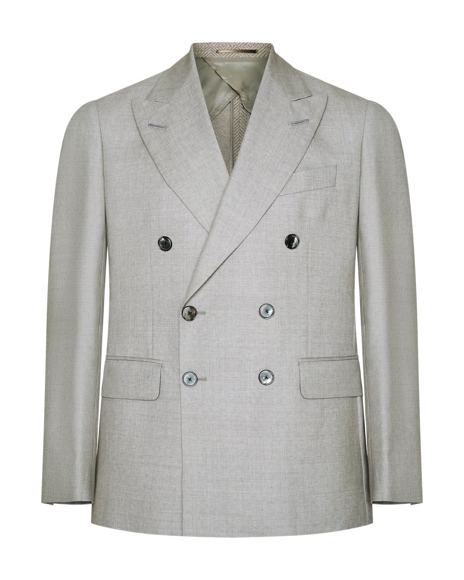 Livingstone Virgin Wool Double Breasted Suit Light Grey