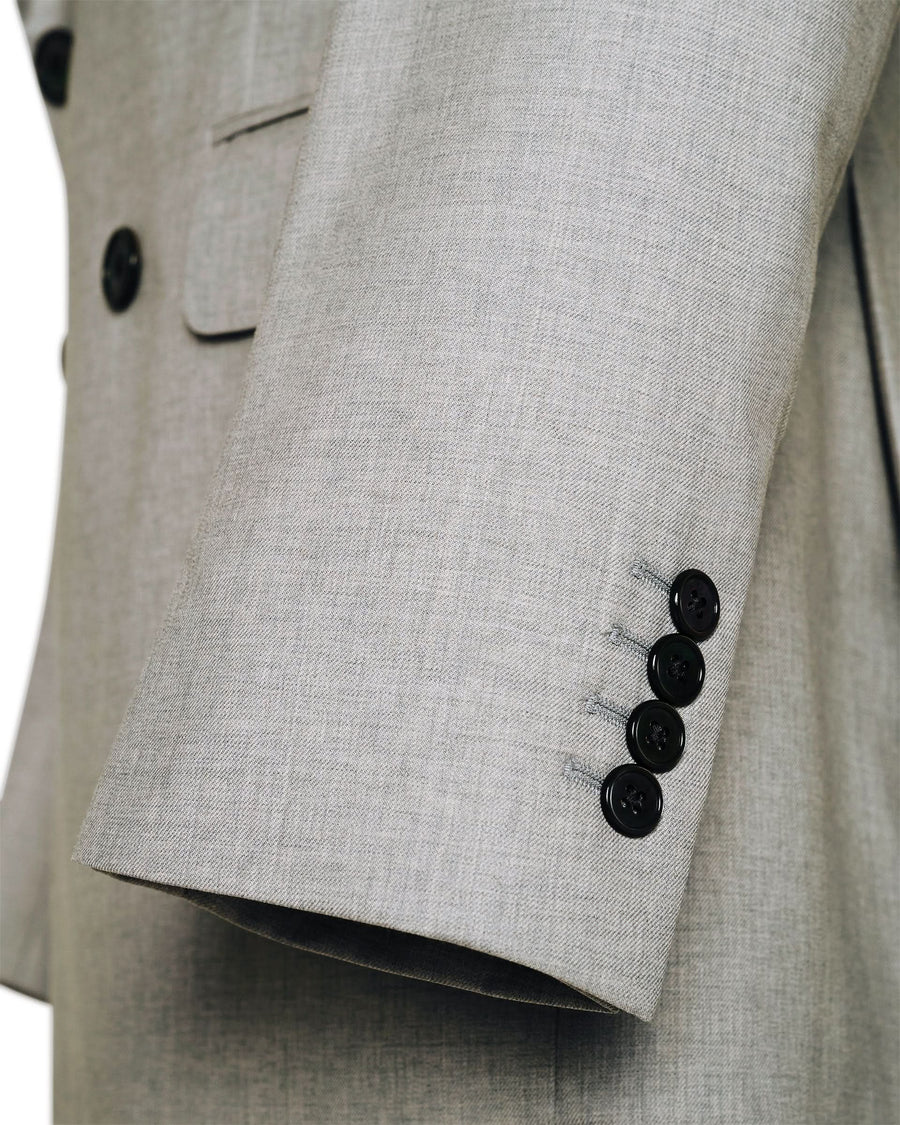 Livingstone Virgin Wool Double Breasted Suit Light Gray