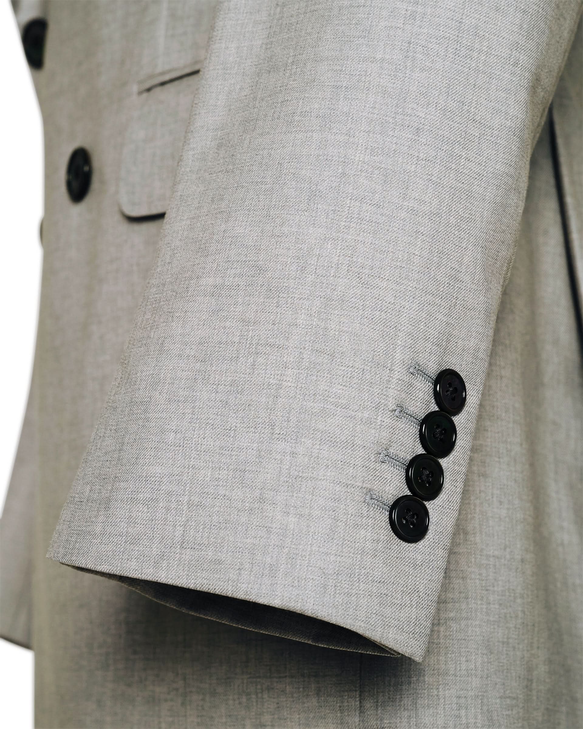Livingstone Virgin Wool Double Breasted Suit Jacket Light Grey