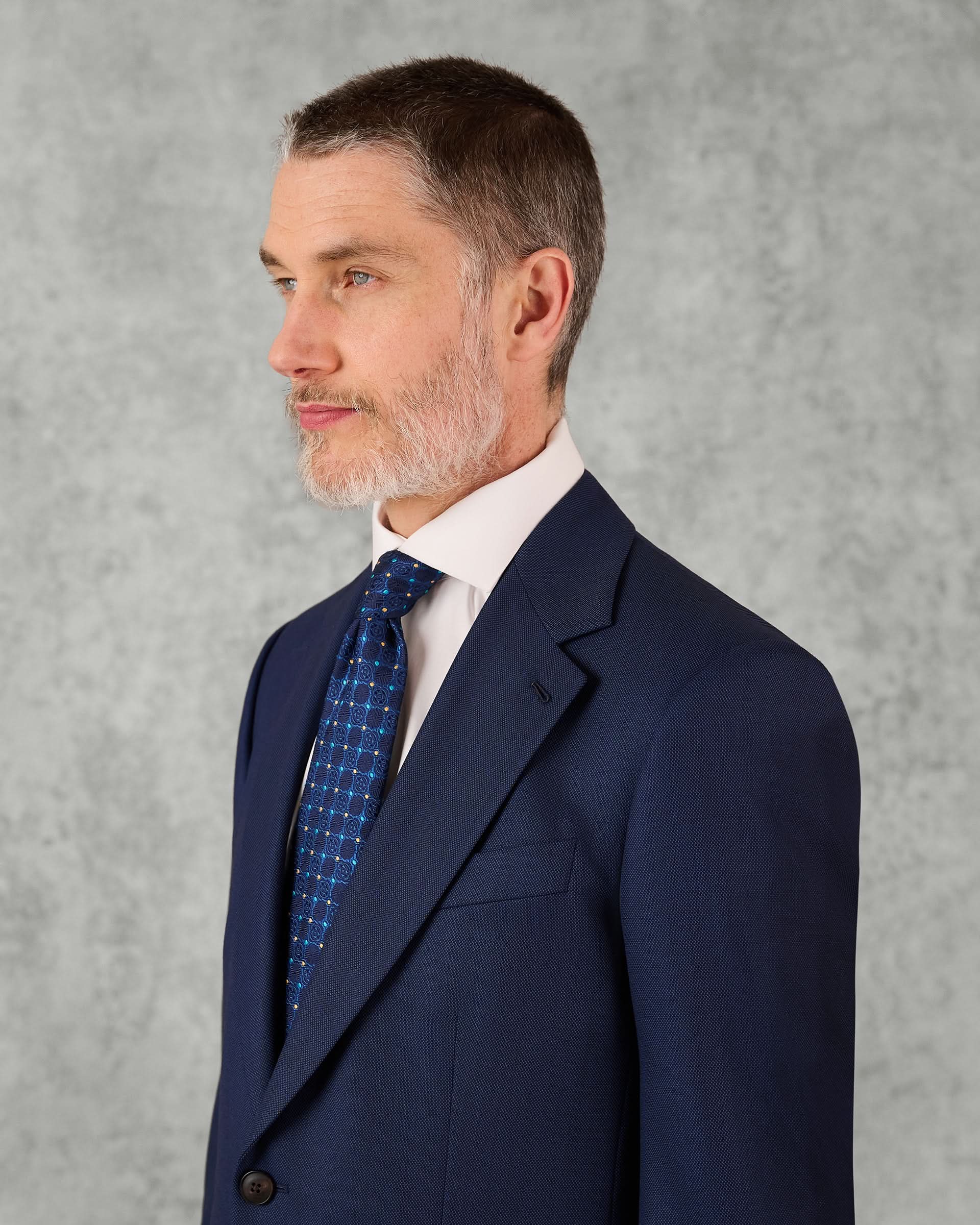 Madden Virgin Wool Birdseye Suit Jacket Navy