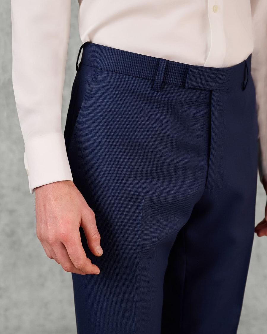Madden Virgin Wool Birdseye Suit Pant Navy